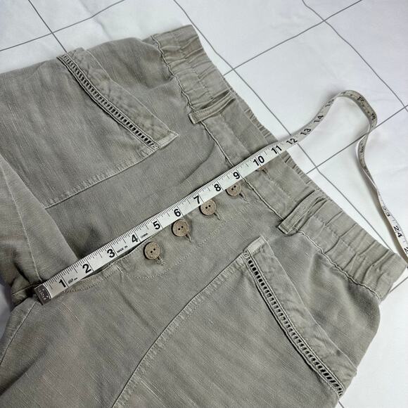 Sundance Pants Womens 6 Washed Gray Green Oceane Linen Blend Boho Button Fly - Picture 7 of 10